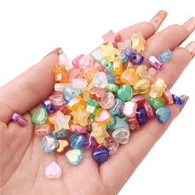 Load image into Gallery viewer, 100pcs 8mm AB Color Heart Star Acrylic Bead Transparent Loose Spacer Bead For Jewelry Making DIY Handmade Bracelet Accessories
