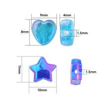 Load image into Gallery viewer, 100pcs 8mm AB Color Heart Star Acrylic Bead Transparent Loose Spacer Bead For Jewelry Making DIY Handmade Bracelet Accessories