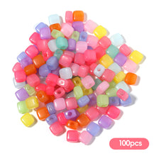 Load image into Gallery viewer, 100pcs/Lot Candy Color Star Heart Acrylic Beads for Jewelry Making Loose Spacer Beads DIY Bracelet Necklace Big Hole Beads Accessories