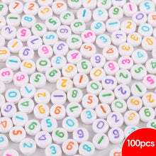 Load image into Gallery viewer, 100pcs/bag Acrylic Letters Numbers Star Beads DIY Jewelry Making Beads Alphabet Round Spacer Beads Bracelet Accessories