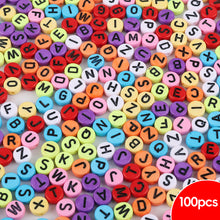 Load image into Gallery viewer, 100pcs/bag Acrylic Letters Numbers Star Beads DIY Jewelry Making Beads Alphabet Round Spacer Beads Bracelet Accessories