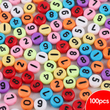Load image into Gallery viewer, 100pcs/bag Acrylic Letters Numbers Star Beads DIY Jewelry Making Beads Alphabet Round Spacer Beads Bracelet Accessories