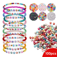 Load image into Gallery viewer, 100pcs/bag Acrylic Letters Numbers Star Beads DIY Jewelry Making Beads Alphabet Round Spacer Beads Bracelet Accessories