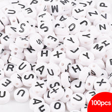 Load image into Gallery viewer, 100pcs/bag Acrylic Letters Numbers Star Beads DIY Jewelry Making Beads Alphabet Round Spacer Beads Bracelet Accessories