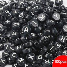 Load image into Gallery viewer, 100pcs/bag Acrylic Letters Numbers Star Beads DIY Jewelry Making Beads Alphabet Round Spacer Beads Bracelet Accessories