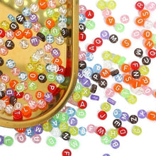 Load image into Gallery viewer, 100pcs/bag Acrylic Letters Numbers Star Beads DIY Jewelry Making Beads Alphabet Round Spacer Beads Bracelet Accessories