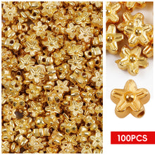 Load image into Gallery viewer, 100pcs/bag Gold Silver Color Beads 4mm 6mm CCB Square Star Heart Star Spacer Loose Beads for Love Jewelry Making Bracelets DIY Supplies