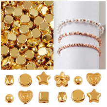 Load image into Gallery viewer, 100pcs/bag Gold Silver Color Beads 4mm 6mm CCB Square Star Heart Star Spacer Loose Beads for Love Jewelry Making Bracelets DIY Supplies