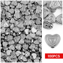Load image into Gallery viewer, 100pcs/bag Gold Silver Color Beads 4mm 6mm CCB Square Star Heart Star Spacer Loose Beads for Love Jewelry Making Bracelets DIY Supplies