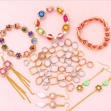 Load image into Gallery viewer, 50pcs Silver Golden CCB Hollow Flower Heart Charms Connector DIY Jewelry Bracelet Making Loose Spacer Beads Supplies