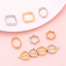 Load image into Gallery viewer, 50pcs Silver Golden CCB Hollow Flower Heart Charms Connector DIY Jewelry Bracelet Making Loose Spacer Beads Supplies