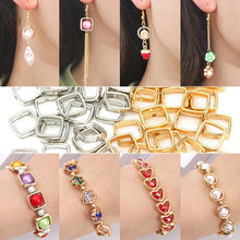Load image into Gallery viewer, 50pcs Silver Golden CCB Hollow Flower Heart Charms Connector DIY Jewelry Bracelet Making Loose Spacer Beads Supplies