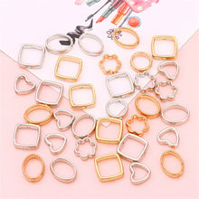Load image into Gallery viewer, 50pcs Silver Golden CCB Hollow Flower Heart Charms Connector DIY Jewelry Bracelet Making Loose Spacer Beads Supplies
