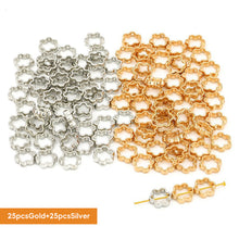 Load image into Gallery viewer, 50pcs Silver Golden CCB Hollow Flower Heart Charms Connector DIY Jewelry Bracelet Making Loose Spacer Beads Supplies
