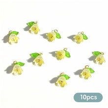 Load image into Gallery viewer, 10pcs Lily of the Valley Flower Hand Beaded Earring Pendant DIY Charms Bracelet Necklace Loose Beads Jewelry Making Accessories