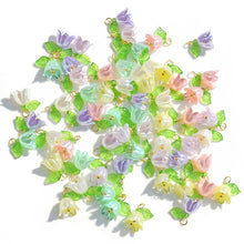 Load image into Gallery viewer, 10pcs Lily of the Valley Flower Hand Beaded Earring Pendant DIY Charms Bracelet Necklace Loose Beads Jewelry Making Accessories