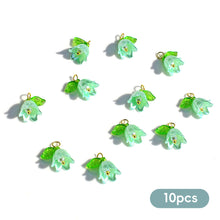 Load image into Gallery viewer, 10pcs Lily of the Valley Flower Hand Beaded Earring Pendant DIY Charms Bracelet Necklace Loose Beads Jewelry Making Accessories