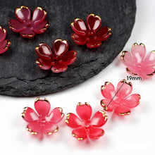 Load image into Gallery viewer, 50pcs 19mm Flower Torus Accessories DIY Earring Hairpin Acrylic Flower Beads Petals Charm Connectors Jewelry Making Accessories