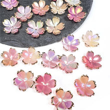 Load image into Gallery viewer, 50pcs 19mm Flower Torus Accessories DIY Earring Hairpin Acrylic Flower Beads Petals Charm Connectors Jewelry Making Accessories