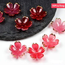 Load image into Gallery viewer, 50pcs 19mm Flower Torus Accessories DIY Earring Hairpin Acrylic Flower Beads Petals Charm Connectors Jewelry Making Accessories