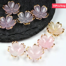 Load image into Gallery viewer, 50pcs 19mm Flower Torus Accessories DIY Earring Hairpin Acrylic Flower Beads Petals Charm Connectors Jewelry Making Accessories