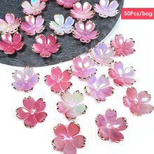 Load image into Gallery viewer, 50pcs 19mm Flower Torus Accessories DIY Earring Hairpin Acrylic Flower Beads Petals Charm Connectors Jewelry Making Accessories