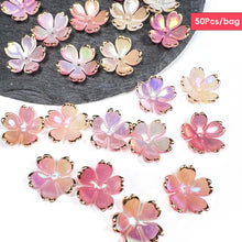Load image into Gallery viewer, 50pcs 19mm Flower Torus Accessories DIY Earring Hairpin Acrylic Flower Beads Petals Charm Connectors Jewelry Making Accessories