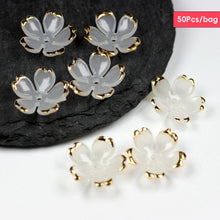 Load image into Gallery viewer, 50pcs 19mm Flower Torus Accessories DIY Earring Hairpin Acrylic Flower Beads Petals Charm Connectors Jewelry Making Accessories