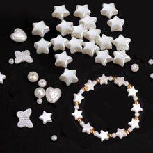 Load image into Gallery viewer, 100pcs Heart Star Imitation Pearl Beads Acrylic Beads DIY Jewelry Making Earring Bracelet Loose Spacer Beads Accessories
