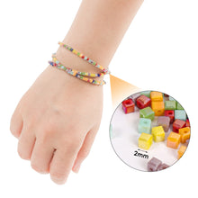 Load image into Gallery viewer, 180pcs 2mm Square Glass Crystal Beads Cube Beads Charms Candy Color Beads For DIY Jewelry Making Clothing Accessories