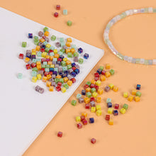 Load image into Gallery viewer, 180pcs 2mm Square Glass Crystal Beads Cube Beads Charms Candy Color Beads For DIY Jewelry Making Clothing Accessories