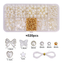 Load image into Gallery viewer, 520pcs/box Mixed Pearl CCB Spacer Beads Set with String DIY Earring Bracelet Necklace Phone Chain Jewelry Making Beads Accessories