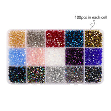 Load image into Gallery viewer, 1500pcs/box 4mm Crystal Glass Beads For Making Jewelry Material DIY Bracelet Earrings Metal Color Loose Spacer Beads