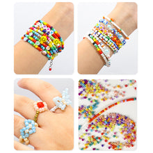 Load image into Gallery viewer, 7000pcs 3mm Glass Seed Beads Kit with Scissor Cord Accessories DIY Bracelet Earring Jewelry Making Kits Bead Crafts Accessories