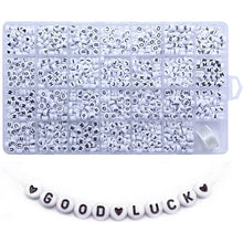 Load image into Gallery viewer, 1400pcs/Box Acrylic English Alphabet Letter Beads Kits with Elastic Cords For Name Bracelets Jewelry Making Acrylic Beads Box