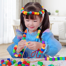 Load image into Gallery viewer, Beaded Toys DIY Handmade Puzzle Beads Building Blocks Early Education Geometry Shapes Bracelet Toy