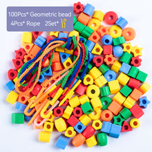 Load image into Gallery viewer, Beaded Toys DIY Handmade Puzzle Beads Building Blocks Early Education Geometry Shapes Bracelet Toy