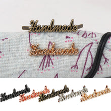 Load image into Gallery viewer, 10pcs Metal Handmade Label Rectangle Zinc Alloy Hand Made Letters Label DIY Bag Hat Crochet Clothes Sewing Accessories