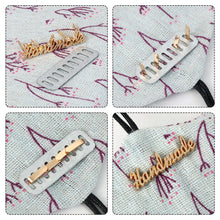 Load image into Gallery viewer, 10pcs Metal Handmade Label Rectangle Zinc Alloy Hand Made Letters Label DIY Bag Hat Crochet Clothes Sewing Accessories