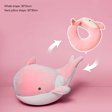 Load image into Gallery viewer, 2 in 1 Deformable U-shape Travel Pillows Adult/Kids Penguins Cat Animal Shape Traveling Cushion Plush Toy Neck Pillow
