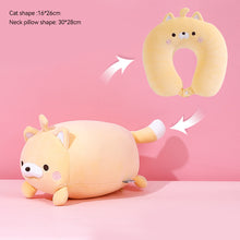 Load image into Gallery viewer, 2 in 1 Deformable U-shape Travel Pillows Adult/Kids Penguins Cat Animal Shape Traveling Cushion Plush Toy Neck Pillow