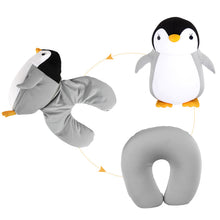 Load image into Gallery viewer, 2 in 1 Deformable U-shape Travel Pillows Adult/Kids Penguins Cat Animal Shape Traveling Cushion Plush Toy Neck Pillow