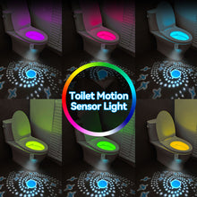 Load image into Gallery viewer, USB Chargeable Toilet Light with Star Projector Toilet Seat Night Light Smart Motion Sensor 16 Colors Toilet Bowl Seat LED Night Light
