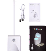 Load image into Gallery viewer, USB Chargeable Toilet Light with Star Projector Toilet Seat Night Light Smart Motion Sensor 16 Colors Toilet Bowl Seat LED Night Light