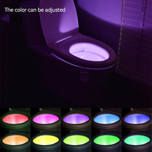Load image into Gallery viewer, USB Chargeable Toilet Light with Star Projector Toilet Seat Night Light Smart Motion Sensor 16 Colors Toilet Bowl Seat LED Night Light