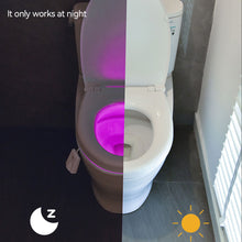 Load image into Gallery viewer, USB Chargeable Toilet Light with Star Projector Toilet Seat Night Light Smart Motion Sensor 16 Colors Toilet Bowl Seat LED Night Light