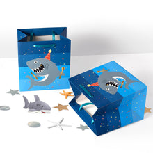 Load image into Gallery viewer, 1pc Kids Birthday Gifts Bag Cartoon Shark Blue Birthday Toys Paper Bag with Handle Widen Thicken Bag Birthday Party Decor Shower Party Gift Bag