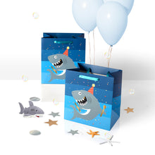 Load image into Gallery viewer, 1pc Kids Birthday Gifts Bag Cartoon Shark Blue Birthday Toys Paper Bag with Handle Widen Thicken Bag Birthday Party Decor Shower Party Gift Bag