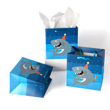 Load image into Gallery viewer, 1pc Kids Birthday Gifts Bag Cartoon Shark Blue Birthday Toys Paper Bag with Handle Widen Thicken Bag Birthday Party Decor Shower Party Gift Bag