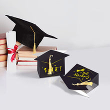 Load image into Gallery viewer, 10pcs Graduation Candy Boxes Gifts Packaging Bags Bachelor Hat Chocolate Gifts Packing Bag For 2024 Congrats Grad Celebration Party Favors